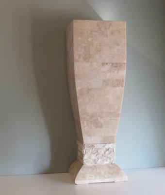 Hollywood Regency Style Travertine Column Pedestal, 1970s-UKG-1192214