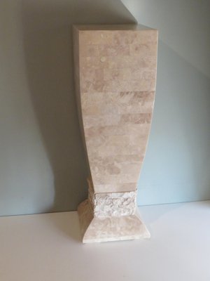 Hollywood Regency Style Travertine Column Pedestal, 1970s-UKG-1192214