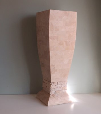 Hollywood Regency Style Travertine Column Pedestal, 1970s-UKG-1192214