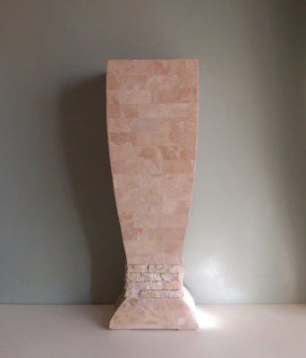 Hollywood Regency Style Travertine Column Pedestal, 1970s-UKG-1192214