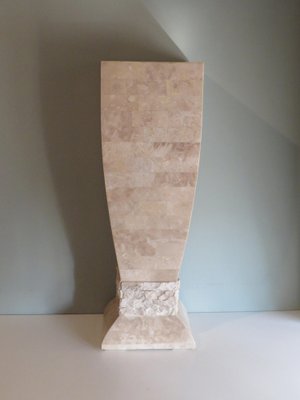 Hollywood Regency Style Travertine Column Pedestal, 1970s-UKG-1192214