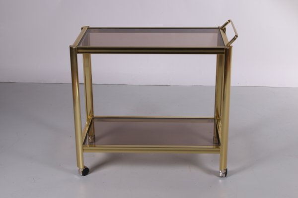 Hollywood Regency Trolley With Smoked Glass-EZZ-807544