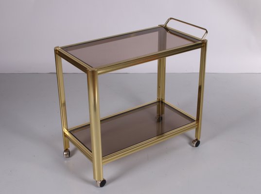 Hollywood Regency Trolley With Smoked Glass-EZZ-807544