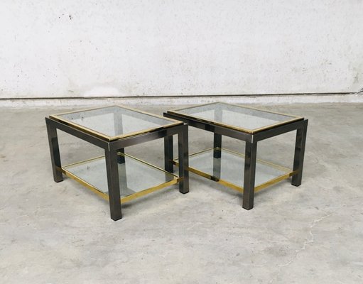 Hollywood Regency Two-Tier Sofa End Tables, 1970s, Set of 2-RQV-988346