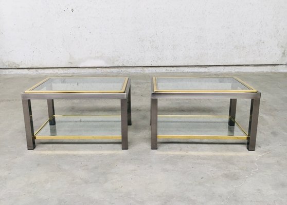 Hollywood Regency Two-Tier Sofa End Tables, 1970s, Set of 2-RQV-988346