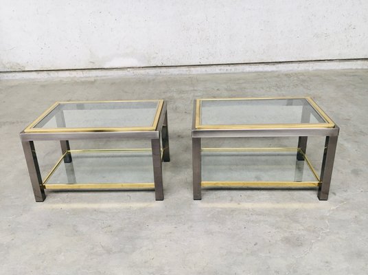 Hollywood Regency Two-Tier Sofa End Tables, 1970s, Set of 2-RQV-988346