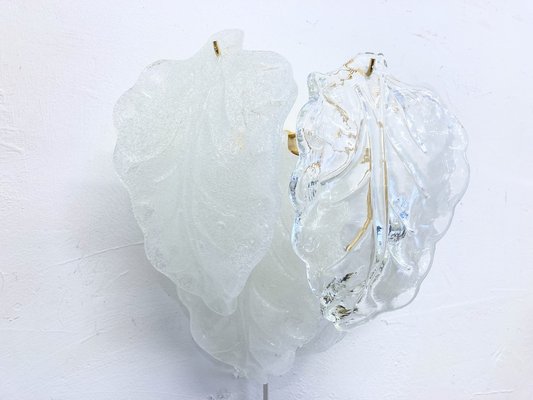 Hollywood Regency Wall Lamp with Glass Leaves, 1970s-1980s-AET-1721116