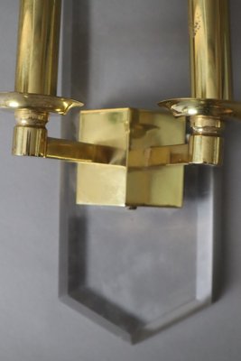 Hollywood Regency Wall Light in Acrylic Glass and Brass from Vereinigte Werkstätten-ESB-1789750