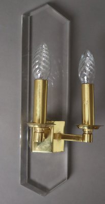 Hollywood Regency Wall Light in Acrylic Glass and Brass from Vereinigte Werkstätten-ESB-1789750