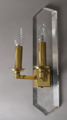 Hollywood Regency Wall Light in Acrylic Glass and Brass from Vereinigte Werkstätten-ESB-1789750