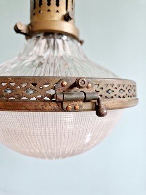 Holophane Pendant Lamp in Prismatic Glass, 1920s-FAX-2023699