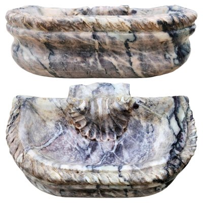 Holy Water Stove in Italian Breccia Pernice Marble from Carrara, 20th Century-FDW-2039607