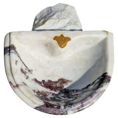 Holy Water Stove in Italian Breccia Pernice Marble from Carrara, 20th Century-FDW-2039595