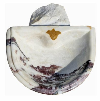 Holy Water Stove in Italian Breccia Pernice Marble from Carrara, 20th Century-FDW-2039595