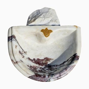 Holy Water Stove in Italian Breccia Pernice Marble from Carrara, 20th Century-FDW-2039595