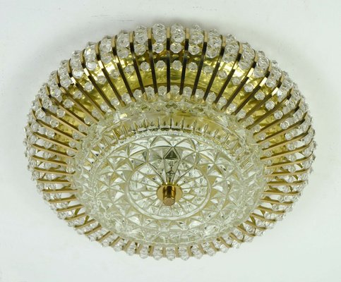 Holywood Regency Style rass & Crystal Chandelier by Christoph Palme for Palwa, 1960s-FH-851015