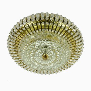 Holywood Regency Style rass & Crystal Chandelier by Christoph Palme for Palwa, 1960s-FH-851015