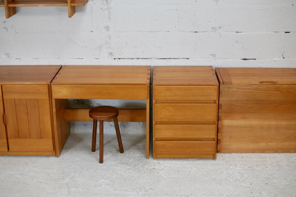 Home Regain: Modular Office Set. Pine. France, Circa 1975 from Maison Regain, Set of 5-MAO-1251468