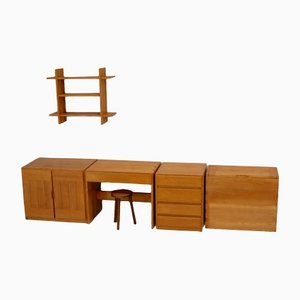 Home Regain: Modular Office Set. Pine. France, Circa 1975 from Maison Regain, Set of 5-MAO-1251468