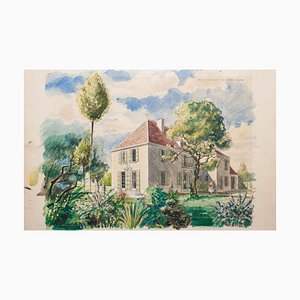 Homes - Original Watercolor on Paper by Emile Deschler - 1970s 1970s-ZCI-762187