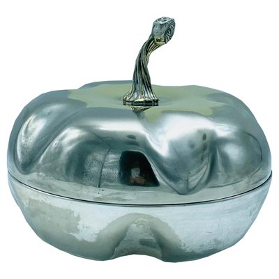 Hone Silver Plate Decorative Box Pumpkin, 1970s-YUW-1151305