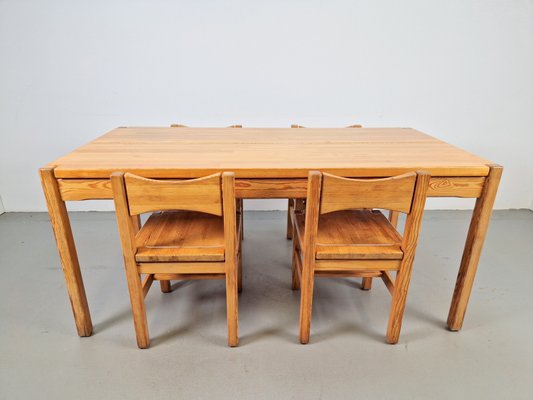 Hongisto Dining Table & Chairs by Ilmari Tapiovaara for Laukaan Puu, 1960s, Set of 5-AXJ-2022570