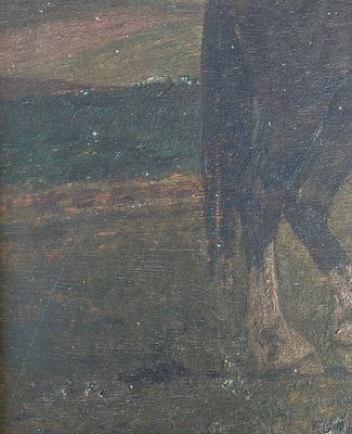 Horse, 19th Century, Oil on Panel, Framed-QKG-1394663