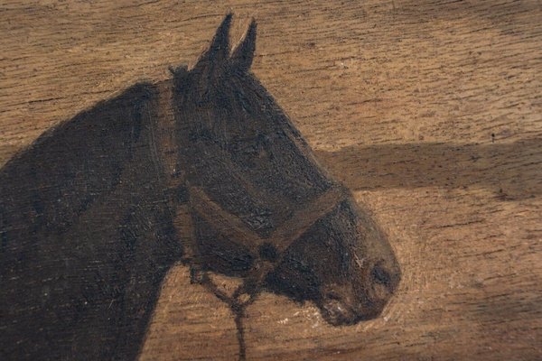 Horse, 19th Century, Oil on Panel, Framed-QKG-1793420