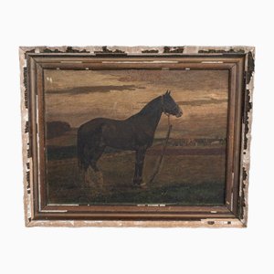 Horse, 19th Century, Oil on Panel, Framed-QKG-1793420