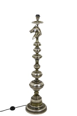 Horse Floor Lamp in Silvered Bronze, 1970s-CEJ-691322