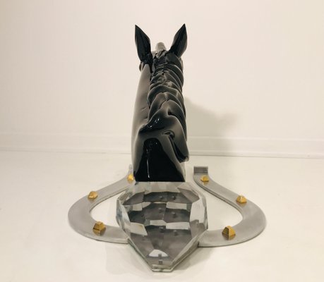 Horse Sculpture in Glass by Pino Signoretto-NJJ-955175