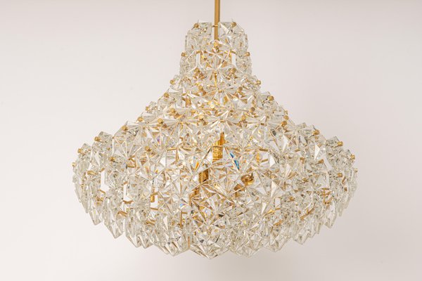 Huge Brass and Crystal Glass Chandelier by Kinkeldey, Germany, 1970s-UGR-1086281