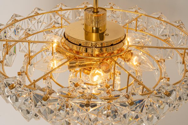 Huge Brass and Crystal Glass Chandelier by Kinkeldey, Germany, 1970s-UGR-1096533