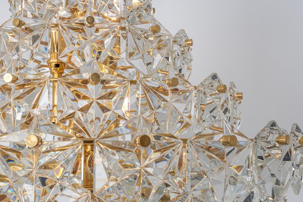 Huge Brass and Crystal Glass Chandelier by Kinkeldey, Germany, 1970s-UGR-1086281