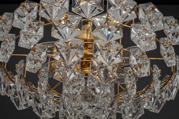 Huge Brass and Crystal Glass Chandelier by Kinkeldey, Germany, 1970s-UGR-1096533