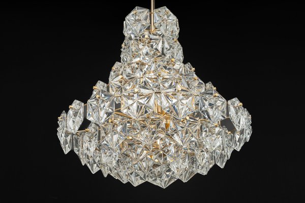 Huge Chandelier, Brass and Crystal Glass attributed to Kinkeldey, Germany, 1970s-UGR-1378462