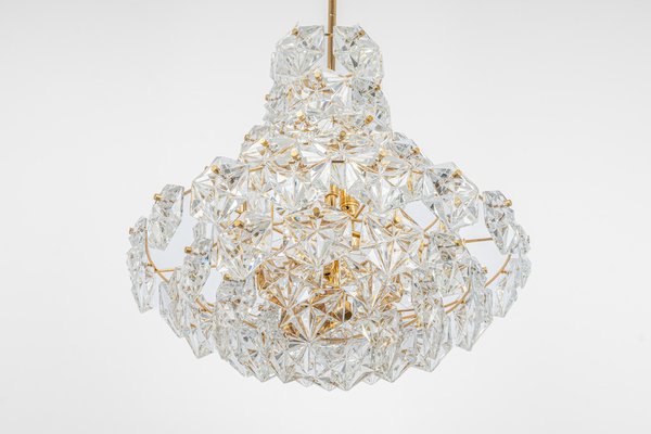 Huge Chandelier, Brass and Crystal Glass attributed to Kinkeldey, Germany, 1970s-UGR-1378462