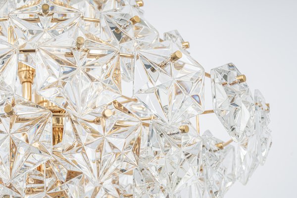 Huge Chandelier, Brass and Crystal Glass attributed to Kinkeldey, Germany, 1970s-UGR-1378462