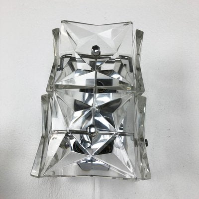 Huge Crystal Glass Wall Light Sconces from Kinkeldey, Germany, Set of 2-QZ-1137788