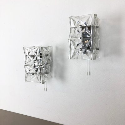 Huge Crystal Glass Wall Light Sconces from Kinkeldey, Germany, Set of 2-QZ-1137788