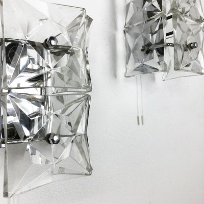 Huge Crystal Glass Wall Light Sconces from Kinkeldey, Germany, Set of 2-QZ-1137788