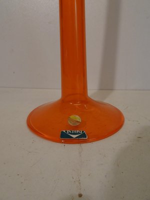 Huge Orange Art Glass Luciano Vistosi MuranoCandlestick-AWL-1315533