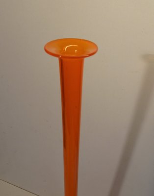 Huge Orange Art Glass Luciano Vistosi MuranoCandlestick-AWL-1315533