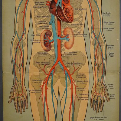 Human Lymphatic and Blood Vessels Anatomical Wall Chart-KJP-1149454