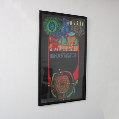 Hundertwasser, World Tour, Lithograph, 1970s, Framed-DV-1706863