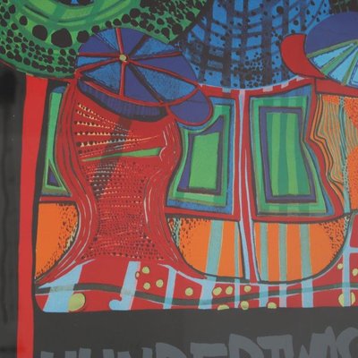 Hundertwasser, World Tour, Lithograph, 1970s, Framed-DV-1706863