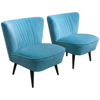 Hungarian Blue Club Chairs, 1950s, Set of 2-OXJ-787378