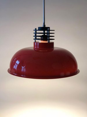 Hungarian Industrial Style Pendant Lamps in Burnt Orange, 1970s, Set of 3-BAF-763370