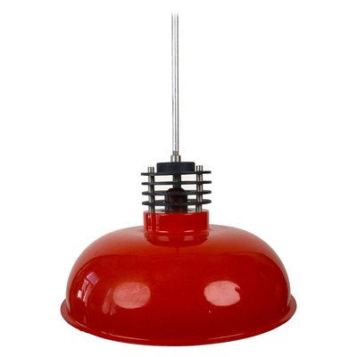 Hungarian Industrial Style Pendant Lamps in Burnt Orange, 1970s, Set of 3-BAF-763370