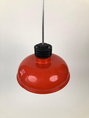 Hungarian Industrial Style Pendant Lamps in Burnt Orange, 1970s, Set of 3-BAF-763370